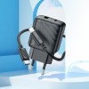 Мережевий зарядний пристрій з кабелем HOCO CS23A Sunlight dual-port PD30W+QC3.0 charger set (C to iP)(EU) Black