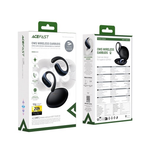 Бездротові навушники TWS ACEFAST FA005 ACEFIT SE, ENC, IPX4, Black