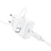 Мережевий зарядний пристрій з кабелем HOCO C76A Pro Majestic single port PD30W charger set (Type-C to Type-C)(EU) White
