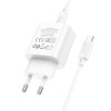 Мережевий зарядний пристрій з кабелем HOCO C76A Pro Majestic single port PD30W charger set (Type-C to Type-C)(EU) White