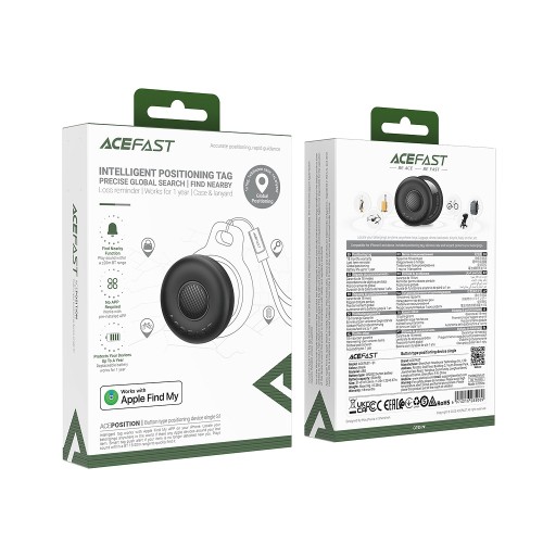Трекер ACEFAST S1 button type positioning device single Black