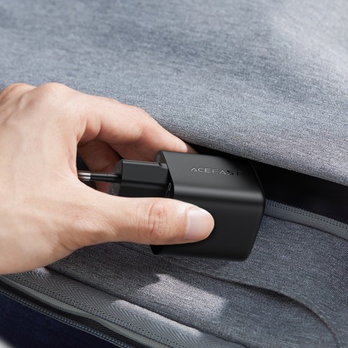 Мережевий зарядний пристрій ACEFAST A136 PD40W mini GaN USB-C fast charger Black