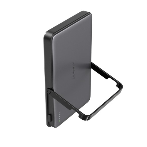 Зовнішній акумулятор ACEFAST M16-5000 PD18W ultra-thin magnetic wireless charging power bank with stand Black