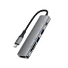 USB-хаб ACEFAST J18 USB-C 6-in-1 HUB docking station Metal Gray