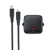 Мережевий зарядний пристрій з кабелем ACEFAST A118 PD30W mini GaN USB-C fast charger set (P16) Black