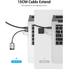 Адаптер Vention USB External Sound Card 0.15M Gray Metal Type (CDKHB)