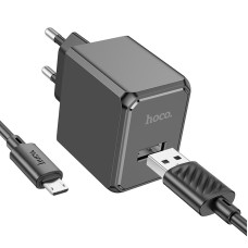 Мережевий зарядний пристрій з кабелем HOCO CS11A Ocean single port charger set(Micro) 10.5W Black