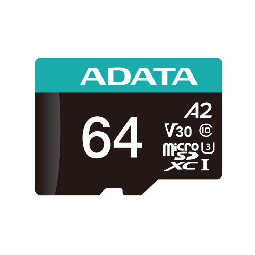 Карта пам'яті microSDXC (UHS-1 U3) A-DATA Premier Pro 64Gb Class 10 V30S A2 (R-100Mb/s W85Mb/s) (adapter SD)