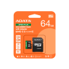 Карта пам'яті microSDXC (UHS-1 U3) A-DATA SPEED PLUS 64Gb Class 10 V30 A2 (R-160Mb/s W140Mb/s) (adapter SD)