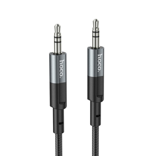Аудіокабель HOCO UPA23 3.5mm male to 3.5mm male, nylon braid, 1m Metal Gray