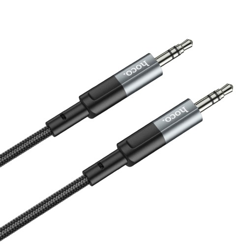 Аудіокабель HOCO UPA23 3.5mm male to 3.5mm male, nylon braid, 1m Metal Gray