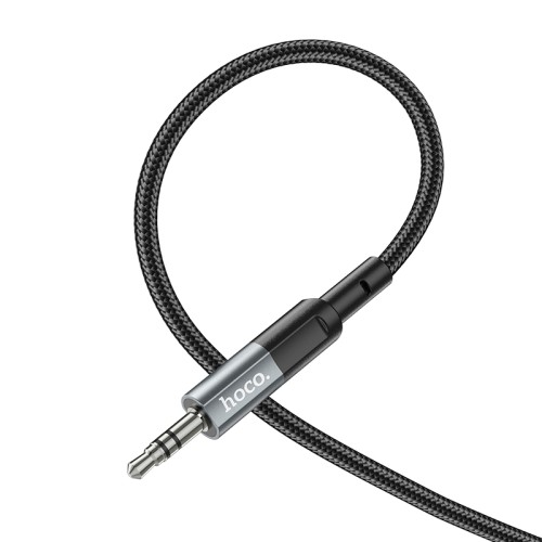 Аудіокабель HOCO UPA23 3.5mm male to 3.5mm male, nylon braid, 1m Metal Gray