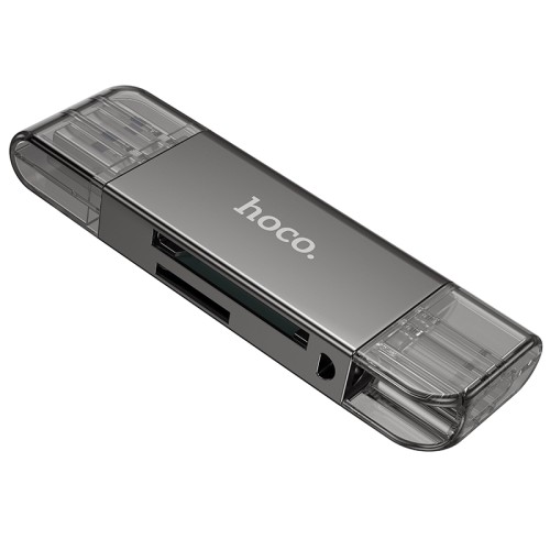 Кардрідер HOCO HB39 USB/Type-C 3.0 high-speed card reader Metal Gray