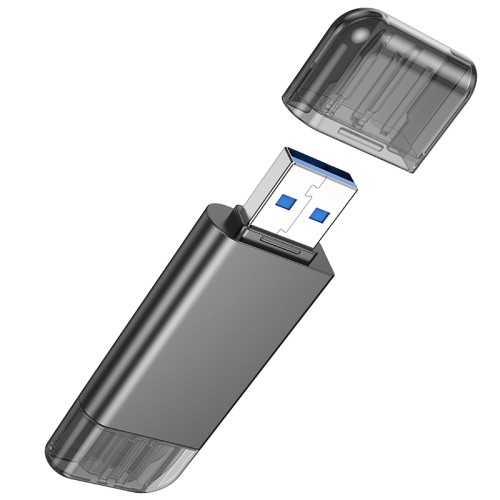 Кардрідер HOCO HB39 USB/Type-C 3.0 high-speed card reader Metal Gray