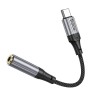Аудiокабель HOCO LS36 Type-C to 3.5 female, nylon braid, 0.12m, Black