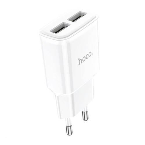 Мережевий зарядний пристрій HOCO C88A Star round dual port charger 12W White