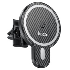 Автотримач для телефона з БЗП HOCO CA85 Ultra-fast magnetic wireless charging car holder Black