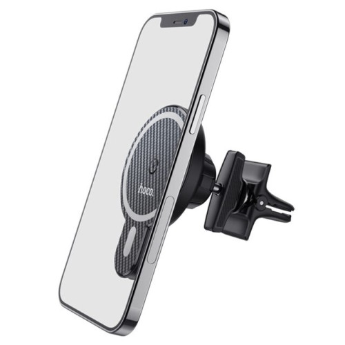 Автотримач для телефона з БЗП HOCO CA85 Ultra-fast magnetic wireless charging car holder Black