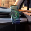 Автотримач для телефона з БЗП HOCO CA85 Ultra-fast magnetic wireless charging car holder Black