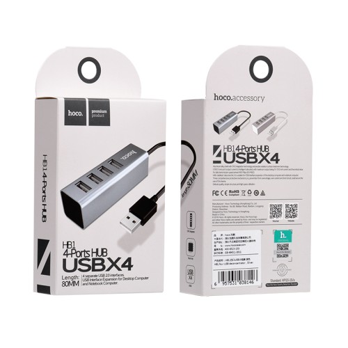 USB-хаб HOCO HB1 4USB Line machine Tarnish
