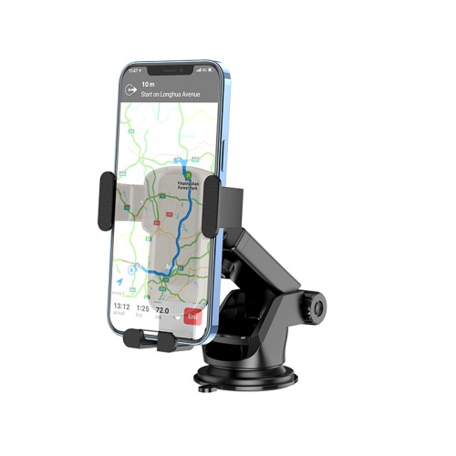 Автотримач для телефона HOCO CA104 vertical and horizontal telescopic gravity vehicle holder Black Metal Gray