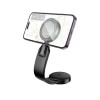 Автотримач для телефона з БЗП HOCO HW29 Totem ring magnetic wireless fast charging car holder (center console) Black Metal Gray