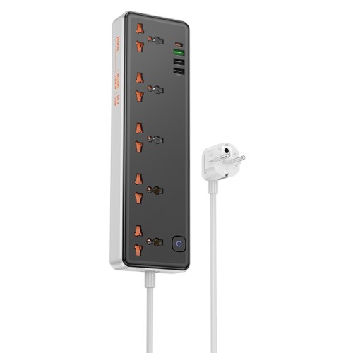 Мережевий подовжувач HOCO AC14A Rico 5-position socket(PD30W/1C3A) Black