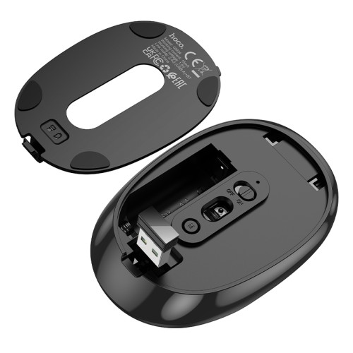 Маніпулятор миша HOCO GM34 Nuevo dual-mode business wireless mouse Black Metal Gray