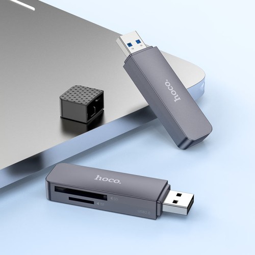 Кардрідер HOCO HB45 Spirit 2-in-1 USB 3.0 card reader Metal Gray
