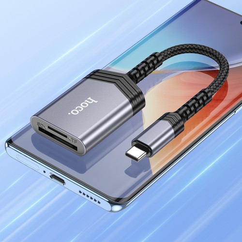 Кардрідер HOCO UA25 2-in-1 card reader Type-C Metal Gray