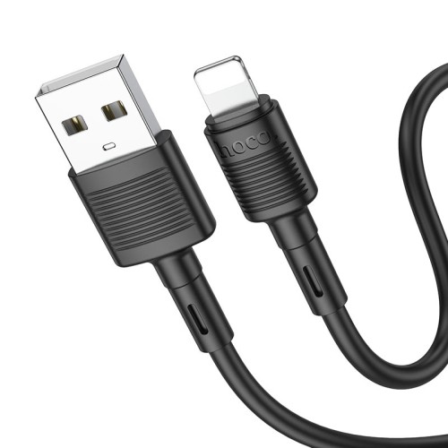 Кабель HOCO X83 USB to iP 2.4A, 1m, PVC, PVC connectors, Black