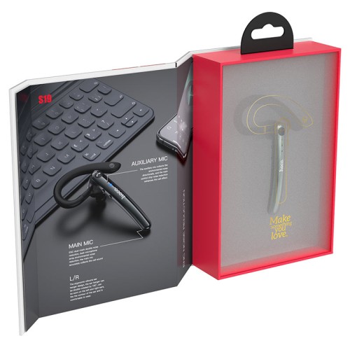 Bluetooth гарнітура HOCO S19 Heartful ENC noise cancelling BT headphones Metal Gray