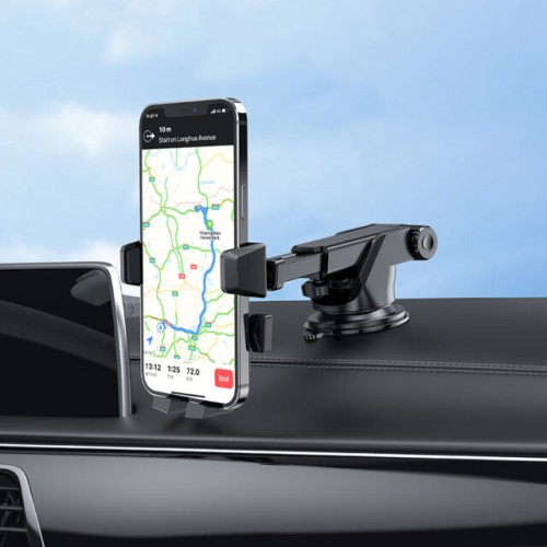 Автотримач для телефона HOCO CA83 David one-button center console car holder Black