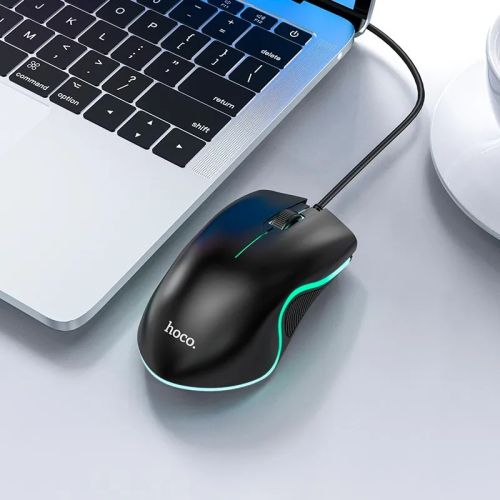 Миша HOCO GM19 Enjoy gaming luminous wired mouse Black
