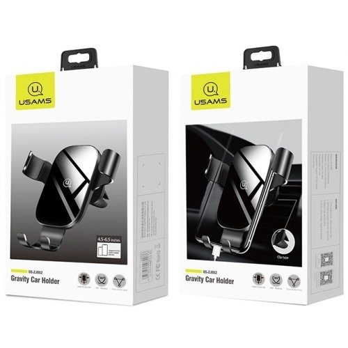 Автотримач для телефона Usams US-ZJ052 Gravity Car Holder Black