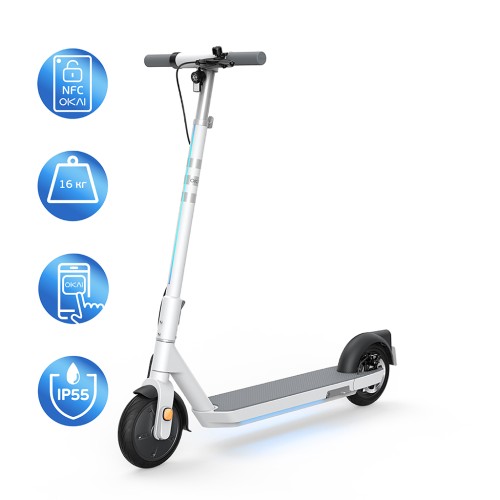Електросамокат OKAI ES20-NEON White 9", 300(600)W, 9.8Ah, 40km, 25km\h, 20%, NFC, App, 16kg