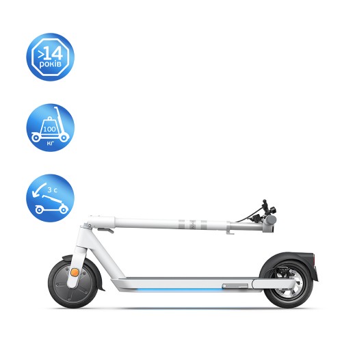 Електросамокат OKAI ES20-NEON White 9", 300(600)W, 9.8Ah, 40km, 25km\h, 20%, NFC, App, 16kg
