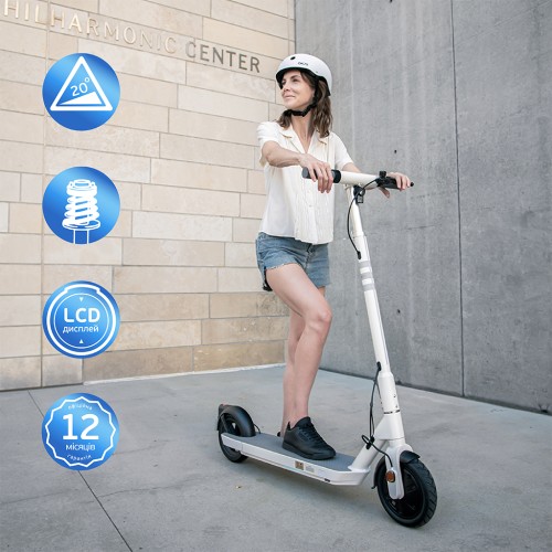 Електросамокат OKAI ES20-NEON White 9", 300(600)W, 9.8Ah, 40km, 25km\h, 20%, NFC, App, 16kg