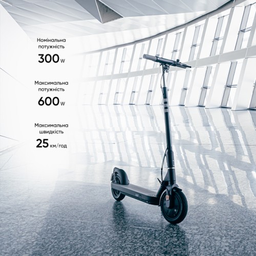 Електросамокат OKAI ES10-NEON Lite Black 9", 300(600)W, 7.8Ah, 30km, 25km\h, 20%, NFC, App,15kg