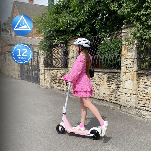 Електросамокат OKAI Zippy ES50С Pink  8" 250W/500W, 5.2Ah, 20 km, 25 km/h, 10°, 13.5 kg