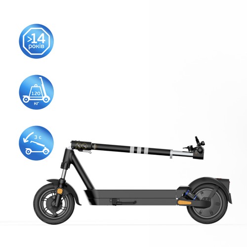 Електросамокат OKAI ES40-Black 10", 500(1000)W, 15.6Ah, 70km, 25km\h, 25%, NFC, App, 23kg