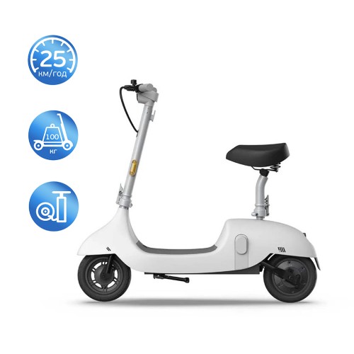 Електросамокат з сидінням OKAI Ceetle PRO EA10C White 10', 350(900)W, 25Km/h, 10.4Ah, 55Km, 20%, NFC, App.29kg