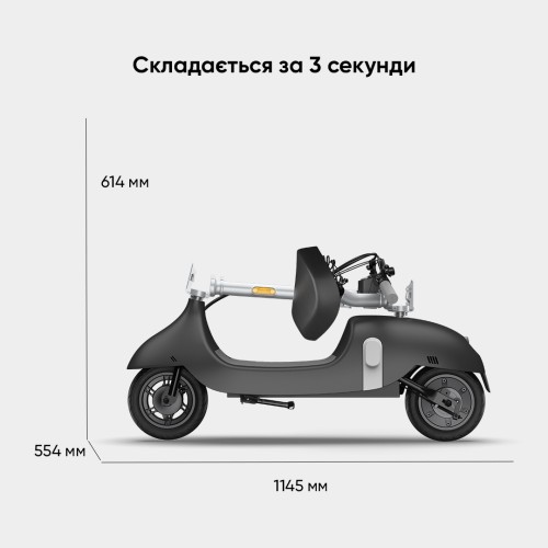 Електросамокат з сидінням OKAI Ceetle PRO EA10C Black 10', 350(900)W, 25Km/h, 10.4Ah, 55Km, 20%, NFC, App, 29kg