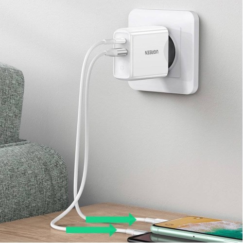 Мережевий зарядний пристрій UGREEN CD170 38W USB-C Wall Charger EU (White) (UGR-60468)
