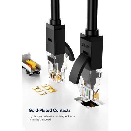 Кабель UGREEN NW102 Cat 6 U/UTP Lan Flat Cable 15m (Black)(UGR-50180)