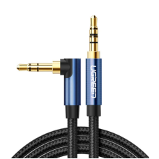 Аудіокабель UGREEN 3.5mm Male to 3.5mm Male Cable Gold Plated Metal Case with Braid 1m (Blue Black)