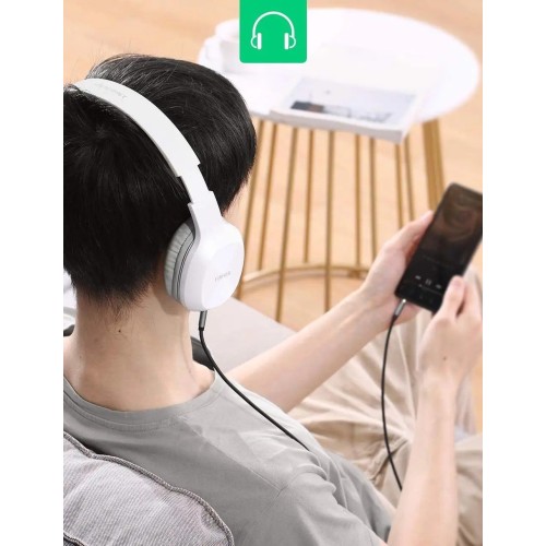 Аудіокабель UGREEN AV112 3.5mm Male to 3.5mm Male Cable Gold Plated Metal Case with Braid 1m (Black)(UGR-50361)