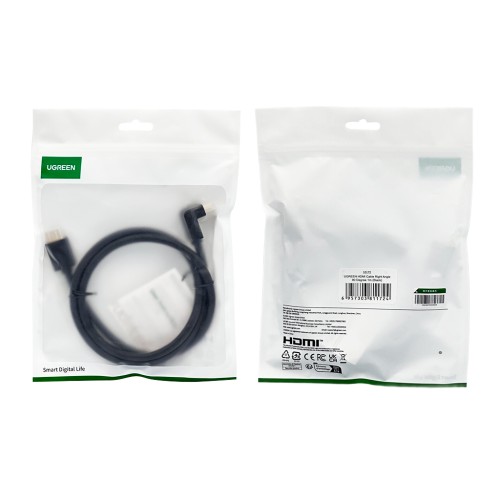 Кабель UGREEN HDMI 4K Cable Male to Male 90 Degree Black 1m