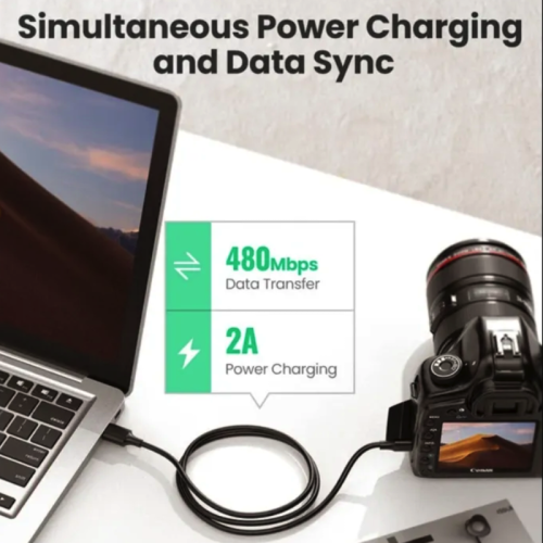 Перехідник UGREEN US132 USB 2.0 A Male to Mini 5 Pin Male Cable 1m (Black)(UGR-10355)