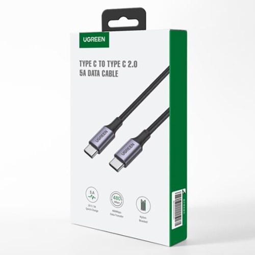 Кабель UGREEN US316 USB-C Cable Aluminum Case with Braided 2m (Black) (UGR-70429)